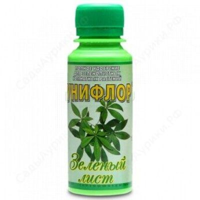 Стимулятор цветения растений Унифлор Зеленый лист, флакон, 100мл; Россия
