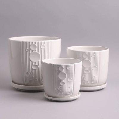 горшок Керамика 99215 №3 из 3-х 21х21см, белый; Китай