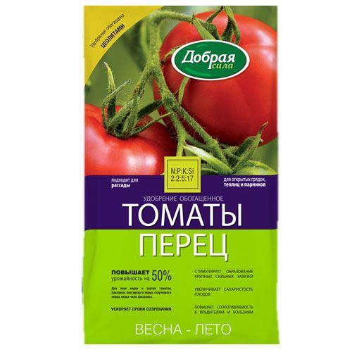 картинка Удобрение для открытого грунта томаты-перец; Добрая Сила (пакет), 0,9кг от магазина Флоранж