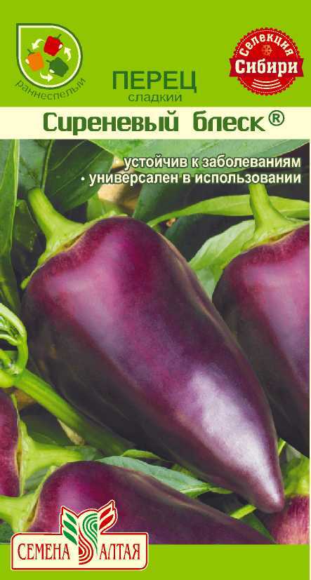 картинка Перец сладкий Сиреневый Блеск (цветной пакет) 0,1г; Семена Алтая от магазина Флоранж