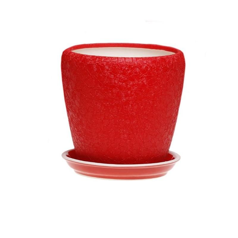 картинка Горшок керамический  Грация, шелк-красный, 26,5х25см, 10л; Украина от магазина Флоранж