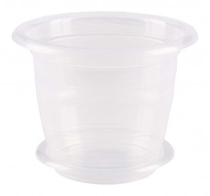 Горшок пластиковый для орхидей, прозрачный, 15,5х15,5х12,3см, 1л; Россия