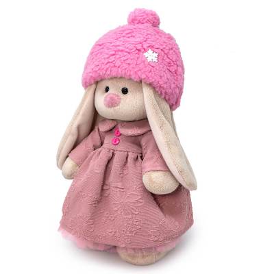 Игрушка Зайка Ми в платье и меховой шапке (малая) StS-582