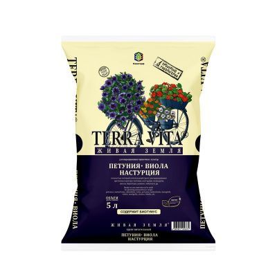 Грунт живая земля петуния/ виола/настурция, 5л; Фарт