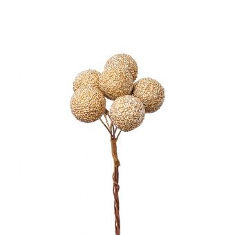 картинка Набор шариков засахаренных на вставках 6шт., D2,2xL11см, золотой от магазина Флоранж
