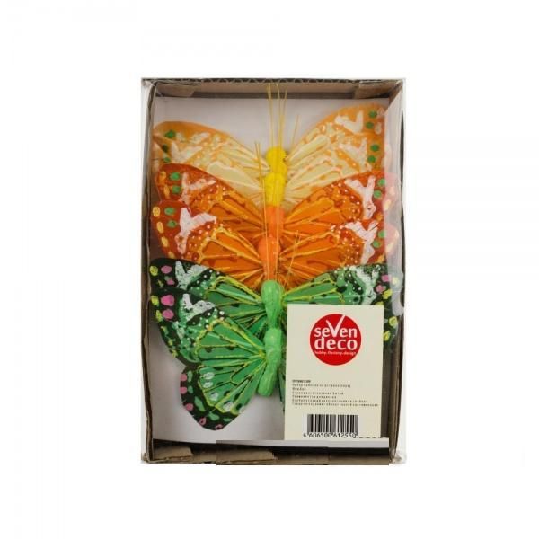 Набор вставок Бабочка (перо), три цвета, 10см, (6шт)