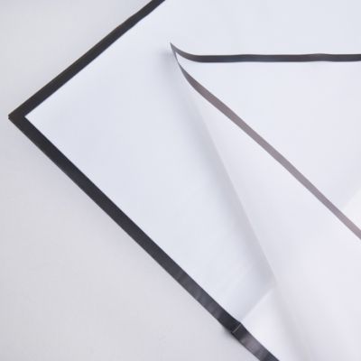 картинка Пленка лист матовая с каймой белый с черным, 58смх58см; Россия от магазина Флоранж