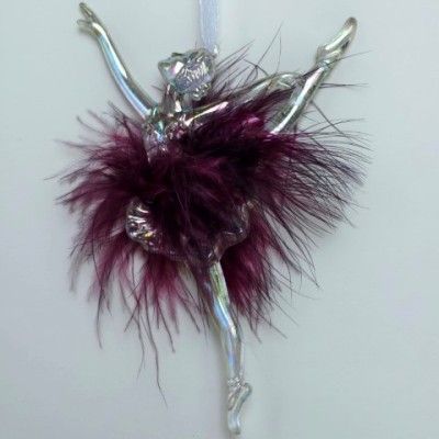Украшение подвесное Балерина (пластик), 14,8x9,3см, темно-розовый