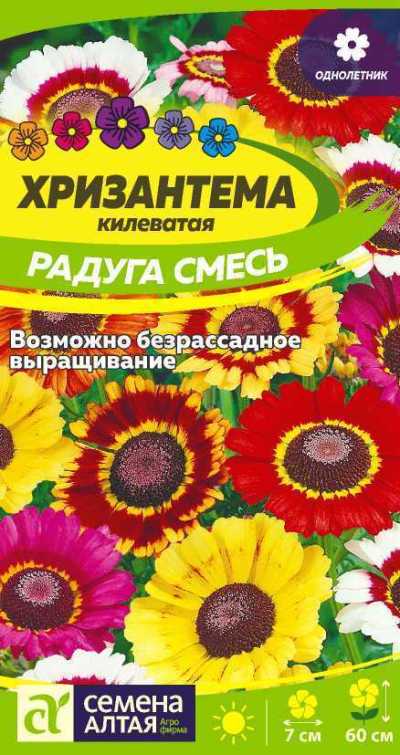 Хризантема Килеватая Радуга (цветной пакет) 0,3г; Семена Алтая