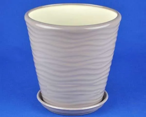картинка Горшок керамический  Волна, 24х23см,шелк-аметистовый, 5,5л; Китай от магазина Флоранж