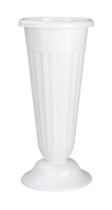 картинка Вазон для цветов пластиковый под срезку, белый, 21х44см, 6л; Россия от магазина Флоранж