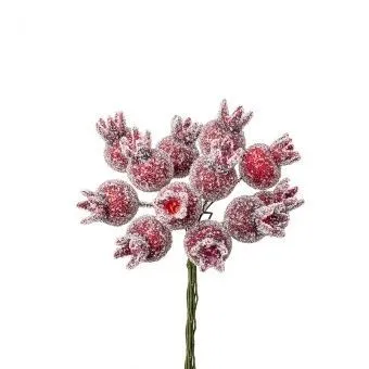 картинка Набор ягод засахаренных на вставках 12шт., D2,2x3xL11см, красный от магазина Флоранж